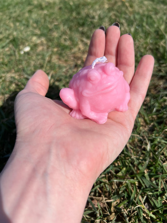 Pink Strawberry Scented Toad Candle