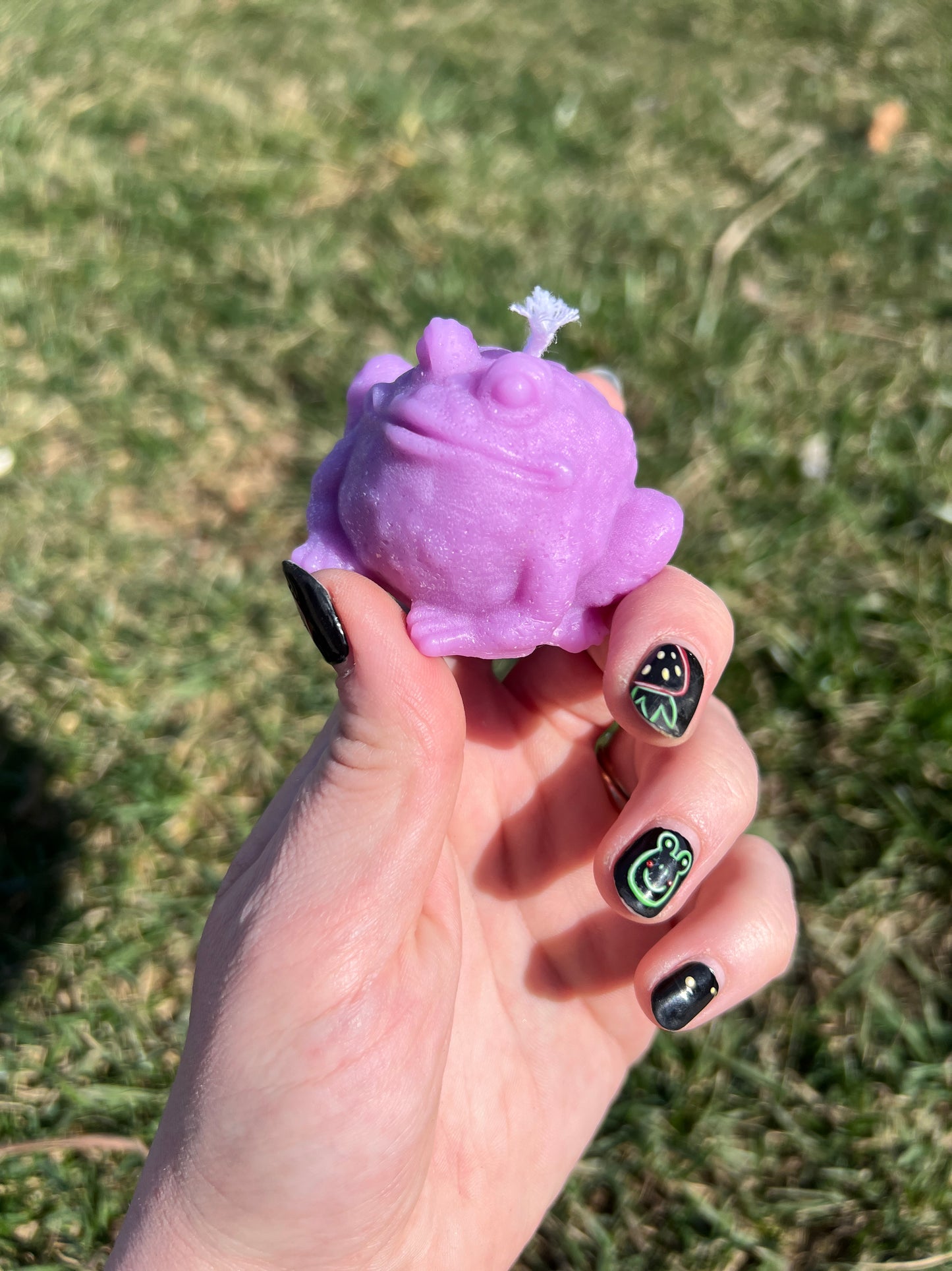 Purple Strawberry Scented Toad Candle