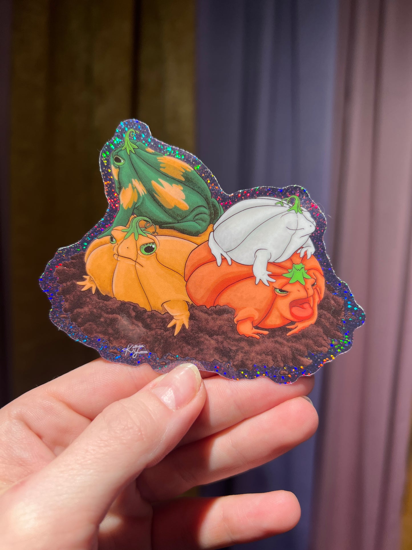 Limited Edition “Pumpkin Pile” Sparkly Vinyl Sticker