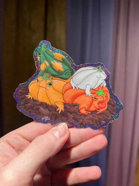Limited Edition “Pumpkin Pile” Sparkly Vinyl Sticker