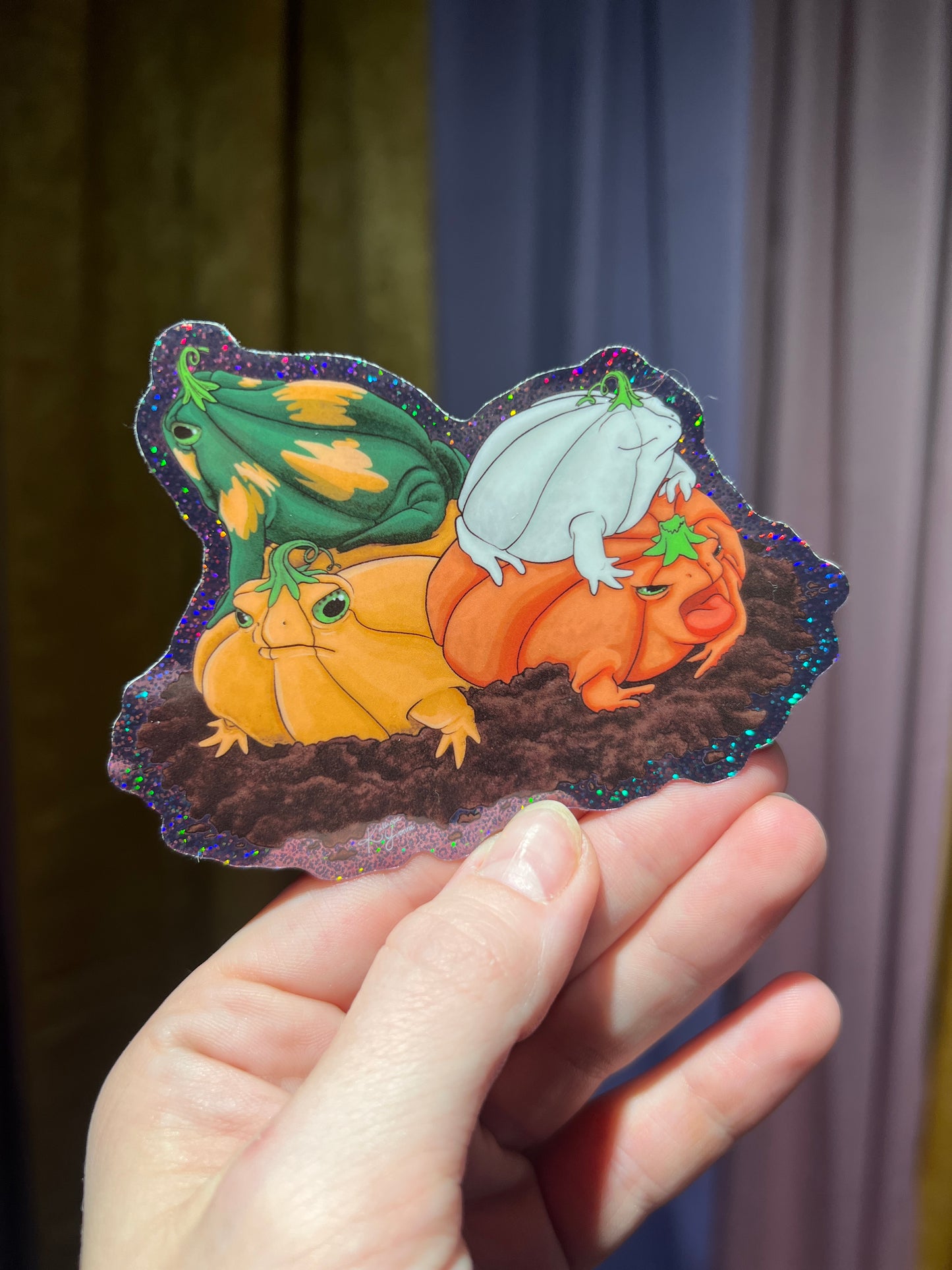 Limited Edition “Pumpkin Pile” Sparkly Vinyl Sticker