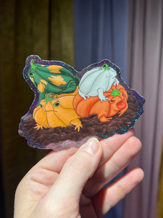 Limited Edition “Pumpkin Pile” Sparkly Vinyl Sticker