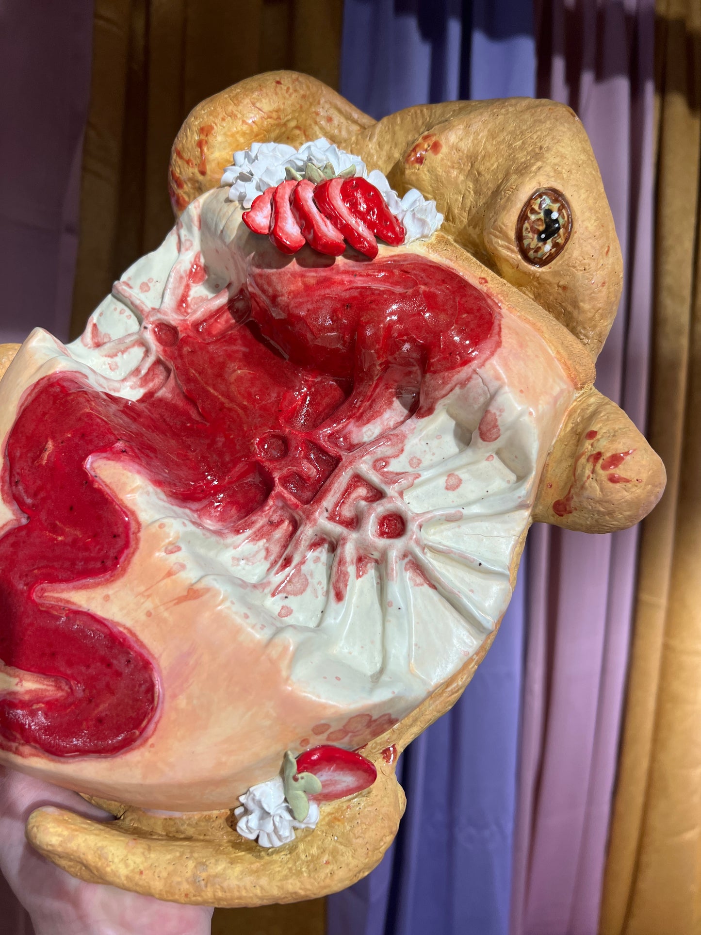 Splattricia the Squished Strawberry Cheesecake Frog