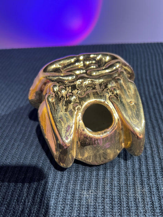 *AUCTION* Daddy, the First Ever Small Frog fired with Real Gold Luster