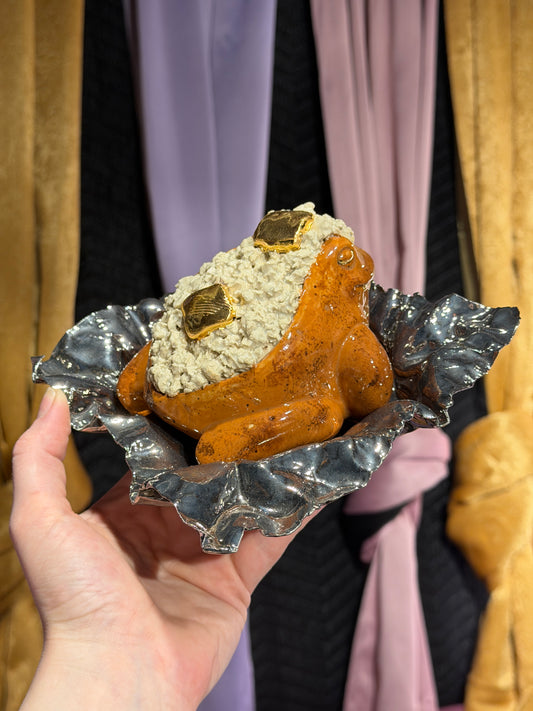 Mashley the Butter Only Potatoad Served on a Golden “Foil” Dish