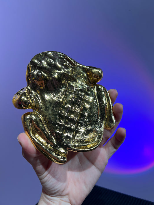 *AUCTION* Smashley the First Ever Smooshed Small Frog fired with Real Gold Luster
