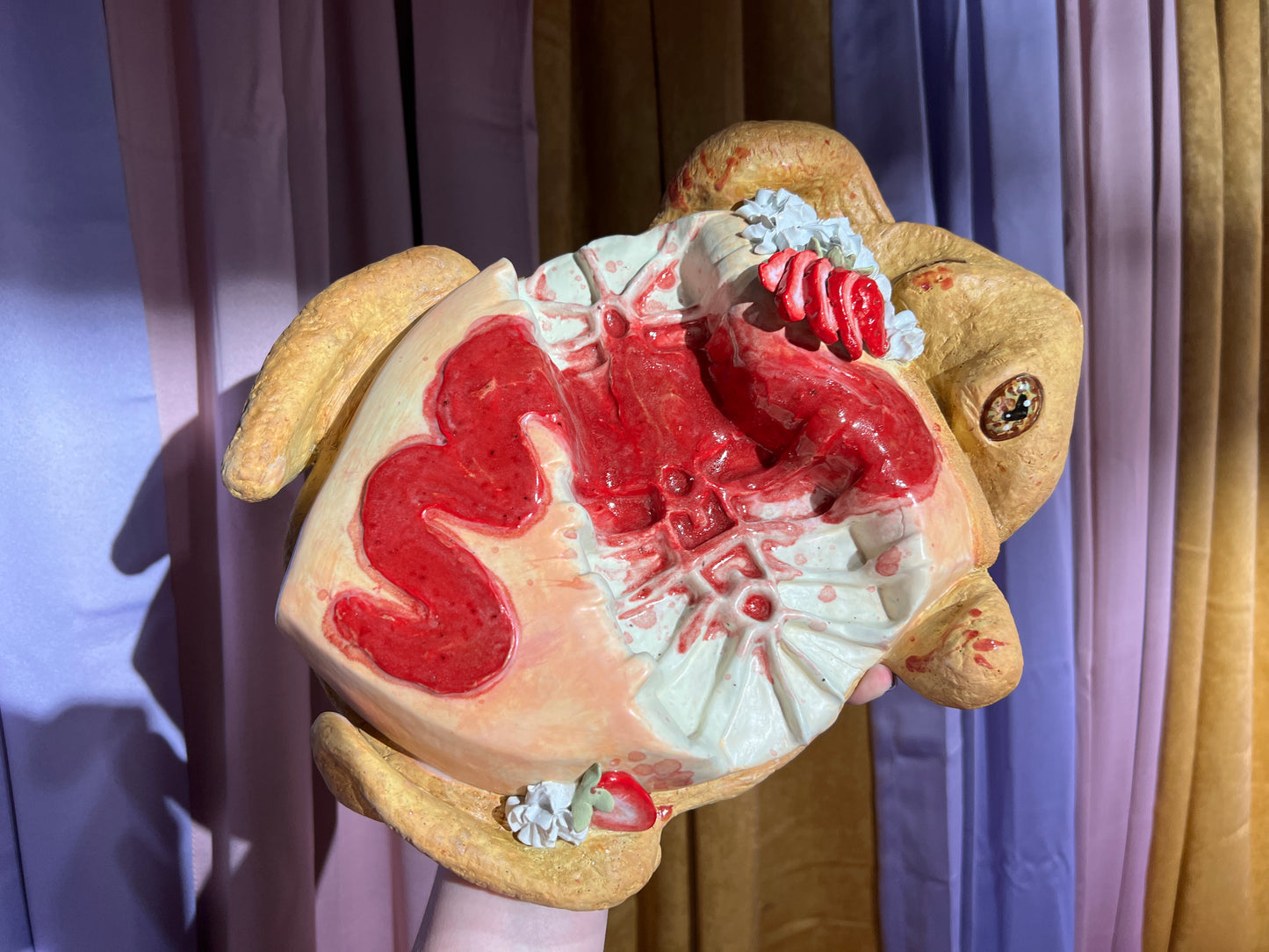 Splattricia the Squished Strawberry Cheesecake Frog