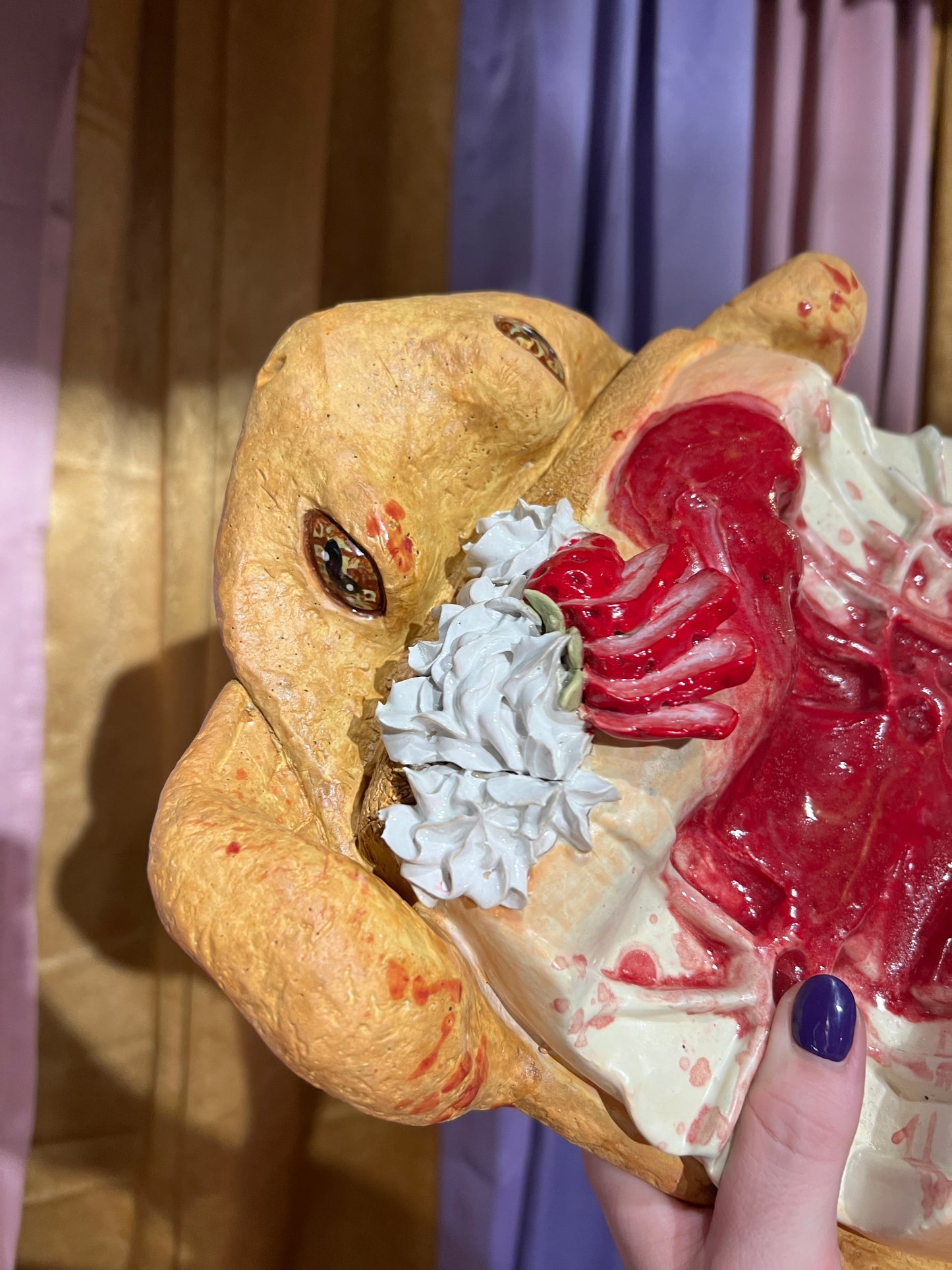 Splattricia the Squished Strawberry Cheesecake Frog