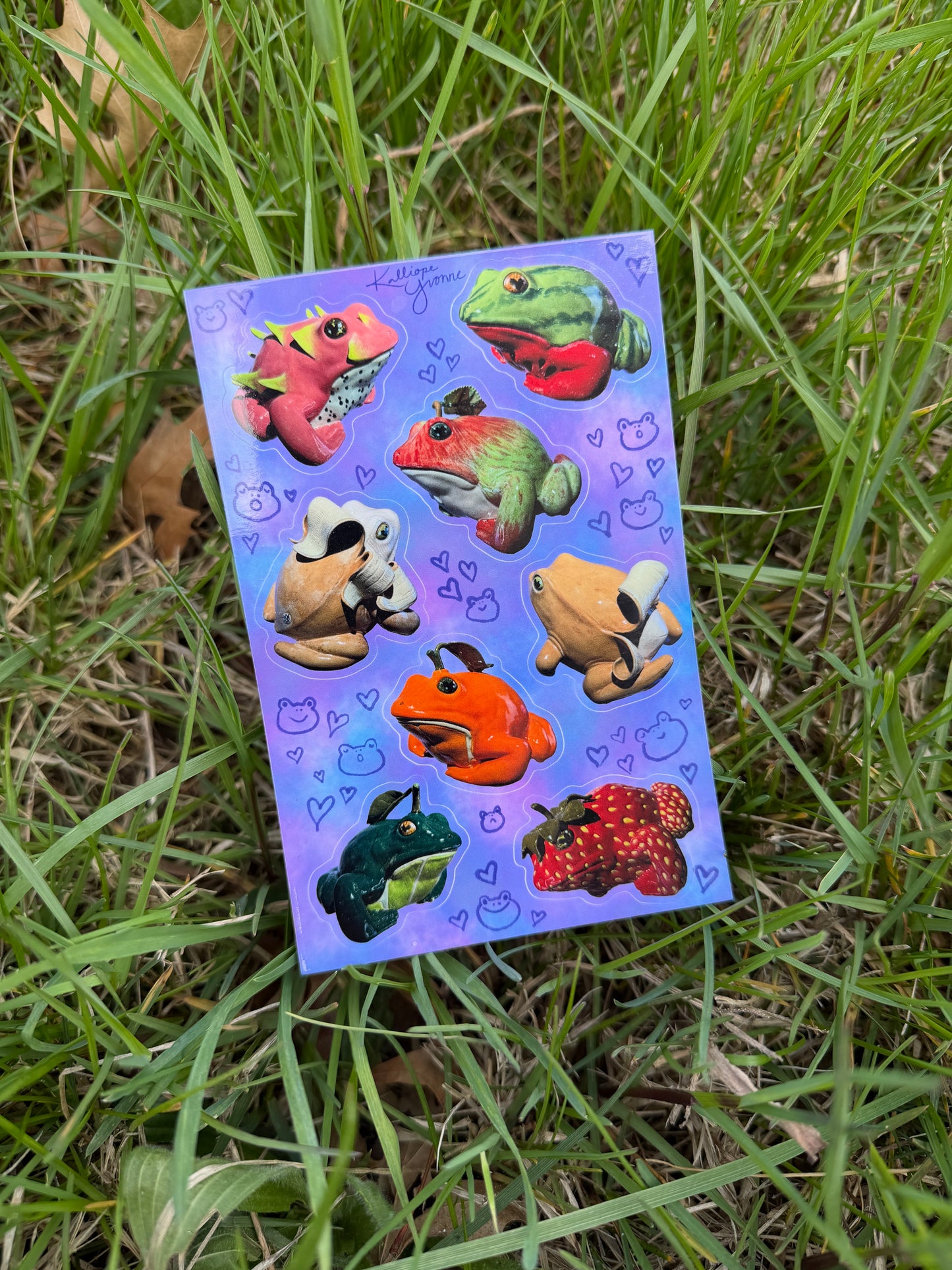 Limited Edition "The Fruit Frogs of '24" Glossy Vinyl Sticker Sheet