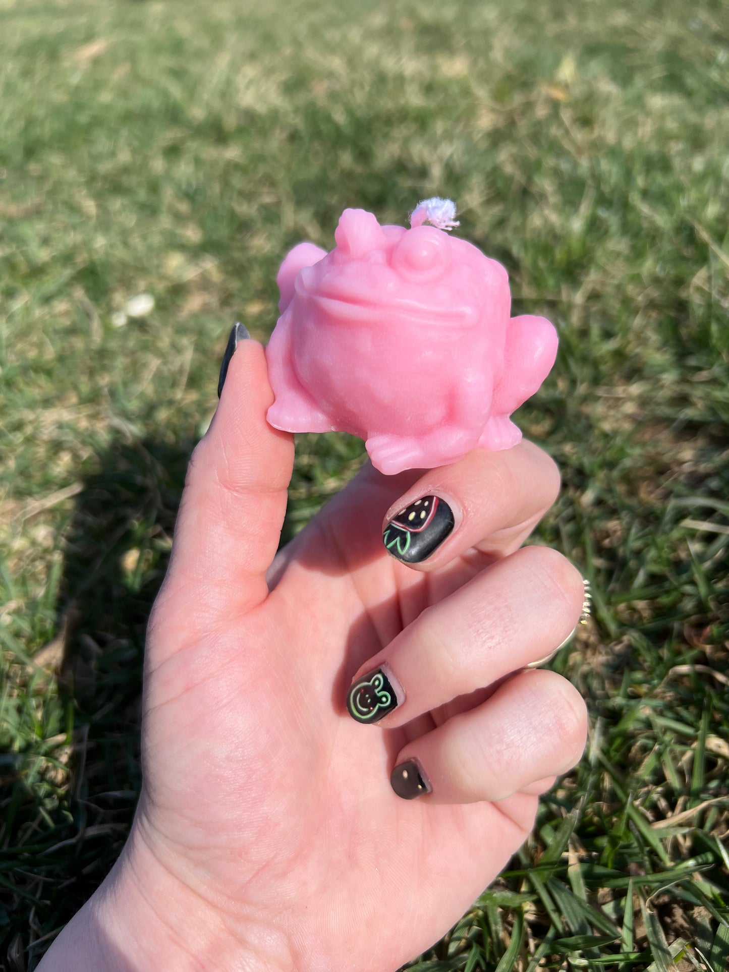 Pink Strawberry Scented Toad Candle