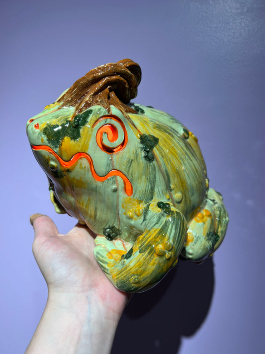 Dizzy the Jack o Lantern Frog